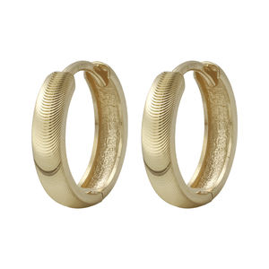 Hombres Mujeres Sweet Cool Ins Style 18K Real Gold <span class=keywords><strong>Laser</strong></span> Stripe Cat Eye Hoop Pendientes Trendy Couple Ear Huggies - Product Image 1