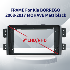 Meihua marco facial de Material ABS para Radio de coche negro mate de 9 pulgadas para Kia BORREGO 2008-2017 MOHAVE con arnés de cable de cableado - Product Image 2