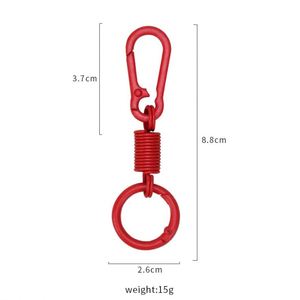Rebound Ring Keychain Zinc Alloy Finger Ring Elastic Keychain Mountaineering <b>Carabiner</b> <b>Keyring</b> - Product Image 4