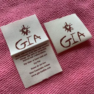 Etichetta in cotone riciclato in materiale sicuro per abbigliamento per bambini, etichette di lavaggio in cotone naturale ecologico per lavanderia