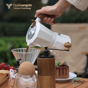 Cafetera italiana de doble válvula para camping al aire libre, práctica cafetera para preparar café, olla de aluminio para hervir agua - Product Image 5