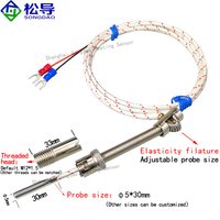 Thermocouple à ressort de pression de type K/E WRNT-01/02, thermocouple électrique Pt100, sonde de température à ressort de pression