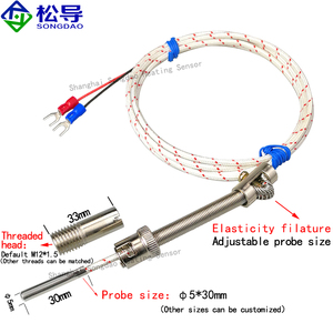 K/E Type Pressure Spring <strong>Thermocouple</strong> WRNT-01/02 Electric <strong>Thermocouple</strong> Pt100 Pressure Spring <strong>Thermocouple</strong> Temperature Probe - Product Image 2