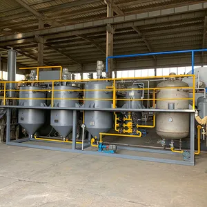 1ton/d 2ton/d crude coconut sunflower palm oil refinery / canola oi refining deodorizer machine workshop equipment in Cameroon