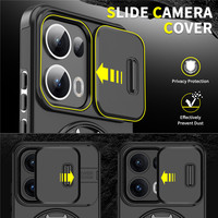 Conception chaude pour iPhone 17 Pro Max étui avec anneau magnétique support diapositive caméra couverture antichoc robuste étui de protection pour iPhone