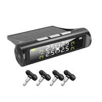 Système de surveillance de la sécurité des pneus TPMS pour voiture Écran LCD numérique à énergie solaire Alarme de sécurité automatique Capteur de pression des pneus externe