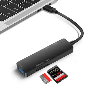 USB-C Docking Station Laptop 5 In 1 USB Tipe C Hub Multiport Adapter Dongle dengan USB3.0 2.0 SD TF untuk Dell/Surface/HP/Lenovo