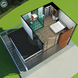 Oficina en Contenedor de 2 Pisos en Alquiler, Oficina Modular en Contenedor Prefabricado con Rejillas de Aluminio - Product Image 5