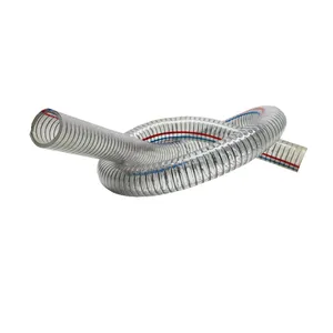 Spiral stainless steel wire pvc transparent hose spiral hose set "food grade" hose pipe manufacturers