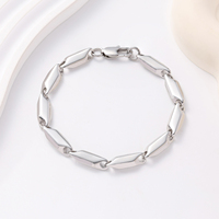 Bracelet chaîne à maillons facettés en acier inoxydable pour hommes, 21 cm, plaqué or 18 carats, poli, vente en gros