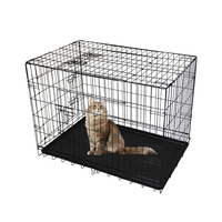 Cage pour animaux de compagnie en métal indestructible de haute qualité, respectueuse de l'environnement, avec plateau en plastique, design simple et solide, pour chiens, chats, poulets