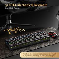 Teclado Mecánico para Juegos OEM ODM K552P TKL con 18 Modos de Retroiluminación, Interruptores Azules Intercambiables en Caliente, Diseño Ergonómico Compacto de 87 Teclas