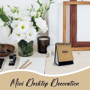 Mini calendario da tavolo <span class=keywords><strong>2023</strong></span>-2024 Sep <span class=keywords><strong>2023</strong></span> <span class=keywords><strong>dicembre</strong></span> 2024 rilegatura a doppio filo di carta spessa con adesivi per la scuola di Home Office - Product Image 5