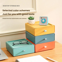 Caja de Almacenamiento de Escritorio PP, Material Reforzado, Gran Capacidad, Organizador Apilable Multiusos para Oficina y Hogar