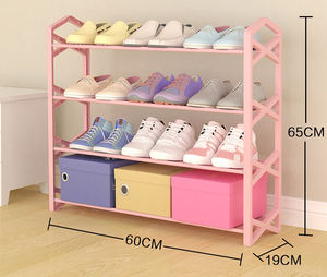 Commercio all'ingrosso semplice a 4 strati in metallo moderno soggiorno mobili <span class=keywords><strong>rosa</strong></span> <span class=keywords><strong>scarpiera</strong></span> - Product Image 3