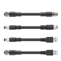 Câble de capteur étanche IP67 RS485 mâle femelle M12 code A M12-8 A-coded 5 8 broches 5P 8 broches vers connecteur USB type A