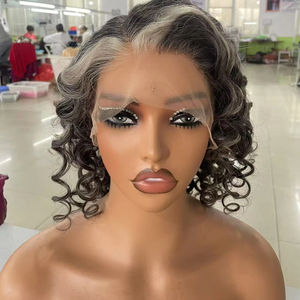 Nero misto bianco crudo grigio vergine parrucche di <span class=keywords><strong>capelli</strong></span> umani per la gente bianca, <span class=keywords><strong>capelli</strong></span> veri per le donne bianche grigio sottile hd sale e pepe parrucche - Product Image 3