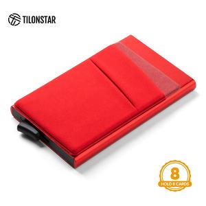 TILONSTAR TVC104 - Tarjetero Personalizado de Moda Rojo para Hombre y Mujer, Tarjetero de Negocios de Aleación de Aluminio Metálico con Protección RFID - Product Image 2