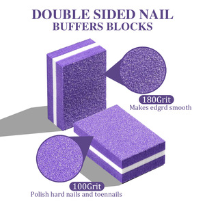 ฟองน้ำขัดเล็บ50ชิ้น/ถุงทรงสี่เหลี่ยมขนาดเล็กบล็อกตะไบเล็บขนาดเล็กสองด้าน - Product Image 3