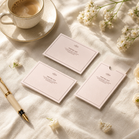 Funda Minimalista Blanca con Relieve para Tarjetas de Hotel, Sobre para Tarjetas de Habitación con Logotipo Personalizado, Suministros Corporativos para Hoteles al por Mayor