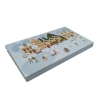 Boîtes de calendrier de l'avent de Noël personnalisées imprimées, compte à rebours de 24 jours, matériaux recyclés, design gaufré, boîte mystère vide