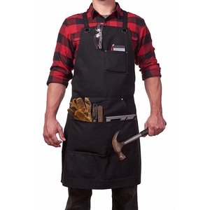 Delantal de ropa de trabajo con babero de mezclilla de algodón para hombre con logotipo personalizado para uso de herramientas de limpieza de barbacoa de restaurante transfronterizo de <span class=keywords><strong>Amazon</strong></span> - Product Image 1