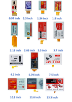 Étiquettes intelligentes à montage en surface avec rétroéclairage LED LCD Eink basse consommation IPS 2, 3 ou 4 couleurs SPI de 0,97 à 31,5 pouces pour le commerce de détail