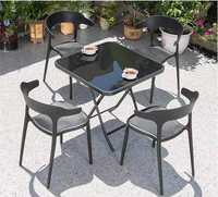 Table et chaises pliantes d'extérieur très vendues, combinaison idéale pour la cour, le jardin, la terrasse, le café, le balcon, chaise de loisirs en plastique