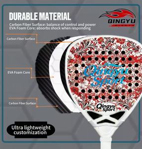 Raqueta de Pádel Profesional Personalizada de Alta Calidad Qingyu Sport, Nueva Raqueta de Tenis de Playa con Núcleo de Eva de Carbono 18K y Malla 12K - Product Image 4