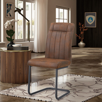 Chaise de bureau à domicile au design moderne de luxe nordique Meubles de salle à manger en tissu marron doux pour restaurant et appartement