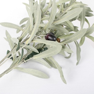 6 Branches de feuilles d'<span class=keywords><strong>olivier</strong></span> en plastique, branche d'<span class=keywords><strong>olivier</strong></span> artificielle avec fruits pour la décoration de la maison et les mariages - Product Image 6