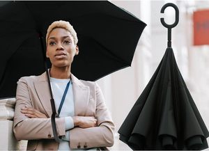 <span class=keywords><strong>Parapluie</strong></span> coupe-<span class=keywords><strong>vent</strong></span> avec protection UV, poignée en C, double couche, résistant au <span class=keywords><strong>vent</strong></span> fort, résistance aux UV, <span class=keywords><strong>parapluie</strong></span> inversé - Product Image 2