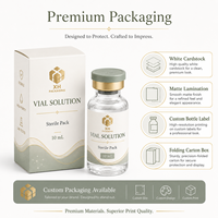 Personnalisation en petite série d'emballages et d'étiquettes autocollantes pour ampoules de 10 ml, boîtes en carton blanc respectueuses de l'environnement