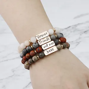 Neue produkt hohe qualität handgemachte natürliche stein schmuck armbänder beste freunde für immer und immer 4 moderne freundschaft armband