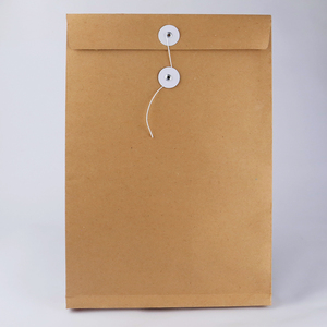 Custom Logo Printing <strong>Kraft</strong> Paper Button Closure <strong>Envelopes</strong> <strong>A4</strong> Business Packaging Cardboard <strong>Envelope</strong> Packaging Flat Product - Product Image 1