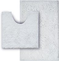 Tapis de Bain Ultra Doux en Chenille de Luxe Écologique, Ensemble Complet avec Tapis de Contour Séchage Rapide Antidérapant pour Hôtel, Maison, Salle de Bain et Entrée