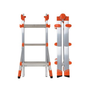 GIERRE AL040DS PEPPINA ALU150 Industrial Design Multifunction Telescopic Aluminium <b>Ladder</b> 12ft Extension 300 lb Load Capacity - Product Image 2
