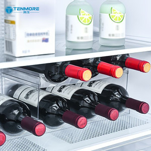 Estante Apilable Transparente para Botellas <span class=keywords><strong>de</strong></span> Vino <span class=keywords><strong>de</strong></span> PET, Organizador <span class=keywords><strong>de</strong></span> Botellas <span class=keywords><strong>de</strong></span> Agua <span class=keywords><strong>de</strong></span> Plástico Transparente, Estante Modular para Refrigerador y Despensa - Product Image 1