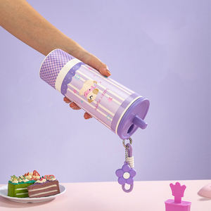 710ml Cute Cartoon Double‑Drink Insulated Tumbler Stainless Steel <b>Straw</b> <b>Water</b> <b>Bottle</b> <b>With</b> Pendant Lanyard Travel Coffee Cup - Product Image 4