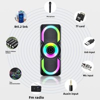 Nuevo producto RGB Lighting Wireless BT Audio Home Music Karaoke Party DJ Outdoor Subwoofer Sistema de sonido