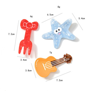 Nouvelle pince à <span class=keywords><strong>cheveux</strong></span> en acétate en forme de bec de canard avec un adorable motif d'étoile de mer, accessoire capillaire unique et polyvalent pour femmes - Product Image 3