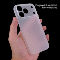 Étui de téléphone en plastique PP super fin avec texture sergé, anti-traces de doigts, finition mate, protection 360° et protection de l'objectif pour 17 Pro