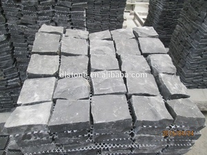 मेष बैक प्राकृतिक विभाजन सतह से काला ग्रेनाइट कोबल पत्थर ड्राइववे - Product Image 2