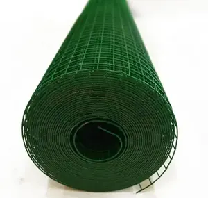 高品质聚氯乙烯涂层钢丝网镀锌铁栅栏网，带方形孔，用于室外花园围栏或宠物笼