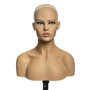 RTS Makeup Realistic Fashion Cheap Wig Display Head Plastic Mountable Base Eyelash Realistic Mannequin Head