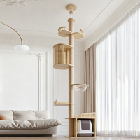 Plateforme d'activités pour chat de luxe écologique, grande taille, avec maison intégrée du sol au plafond, arbre à chat et tour pour chat