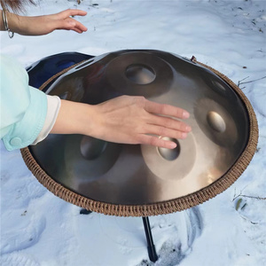 Tambor Handpan de 9 notas de color azul, acero inoxidable, 432 440 Hertz, imagen Real del producto, instrumentos personalizados, De Musique <span class=keywords><strong>Hand</strong></span> <span class=keywords><strong>Pan</strong></span> - Product Image 6