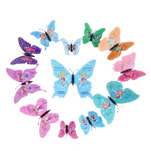 Mariposa simulada 3D, decoración de pared de PVC, pegatinas de pared de mariposa creativas brillantes, 12 piezas, pegatinas de mariposa de dibujos animados coloridos - Product Image 5