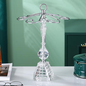 Support à verres à vin en cristal avec design sur pied, forme ronde, style classique durable pour mariage JH-209 - Product Image 2