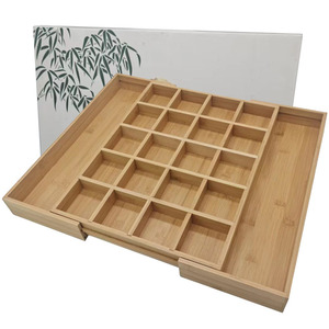 器具ホルダー調節可能なカトラリー銀器竹拡張可能な引き出しオーガナイザートレイウッド引き出しディバイダーオーガナイザー - Product Image 4